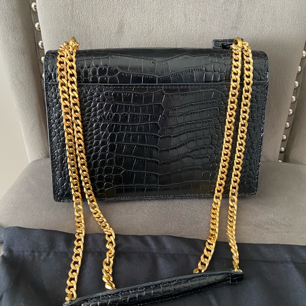Croc embossed handbag